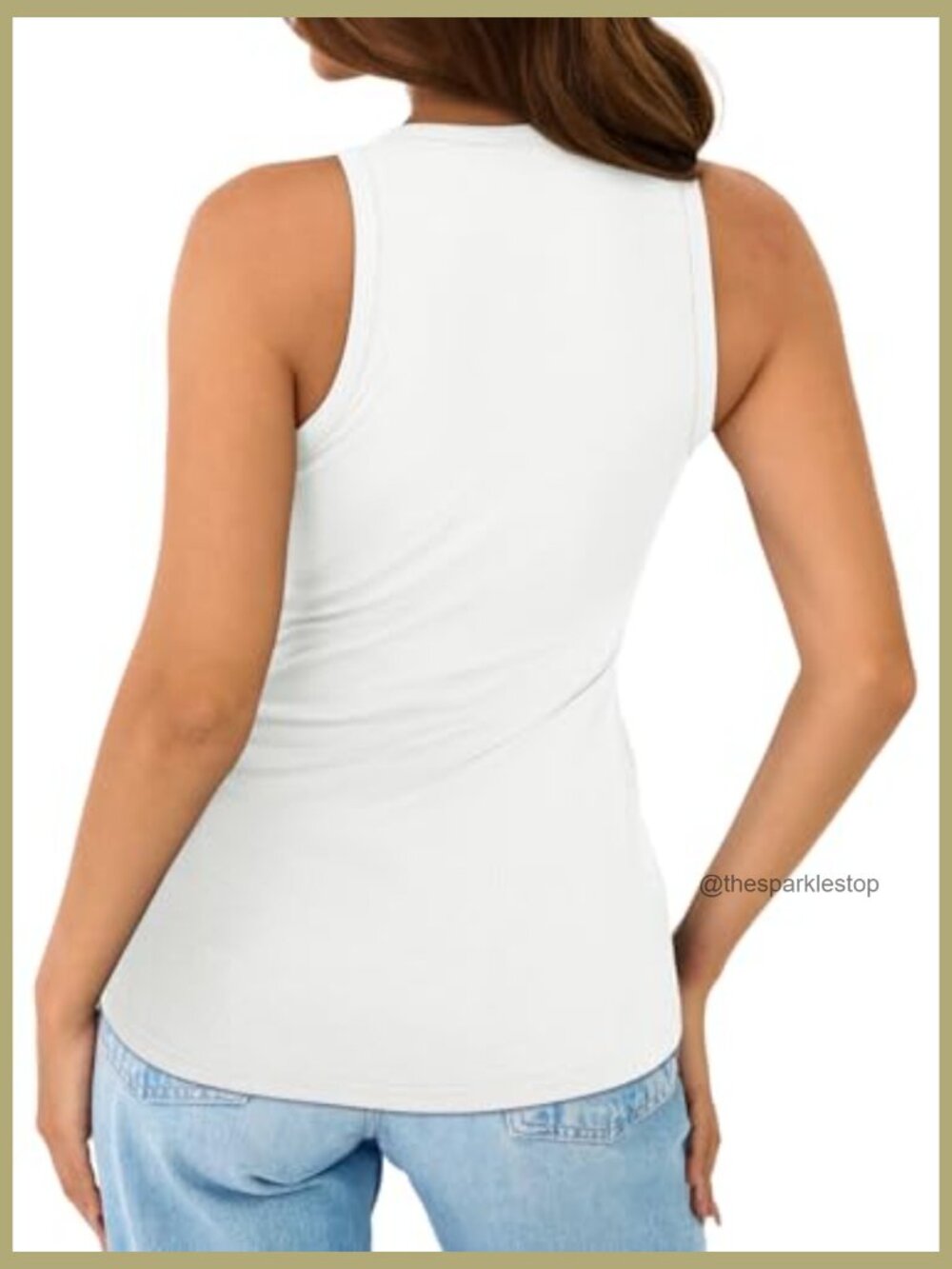 Sleeveless Ribbed Knit Tank Top - V-Neck Cami Layering Shirt - Picture 4 of 7